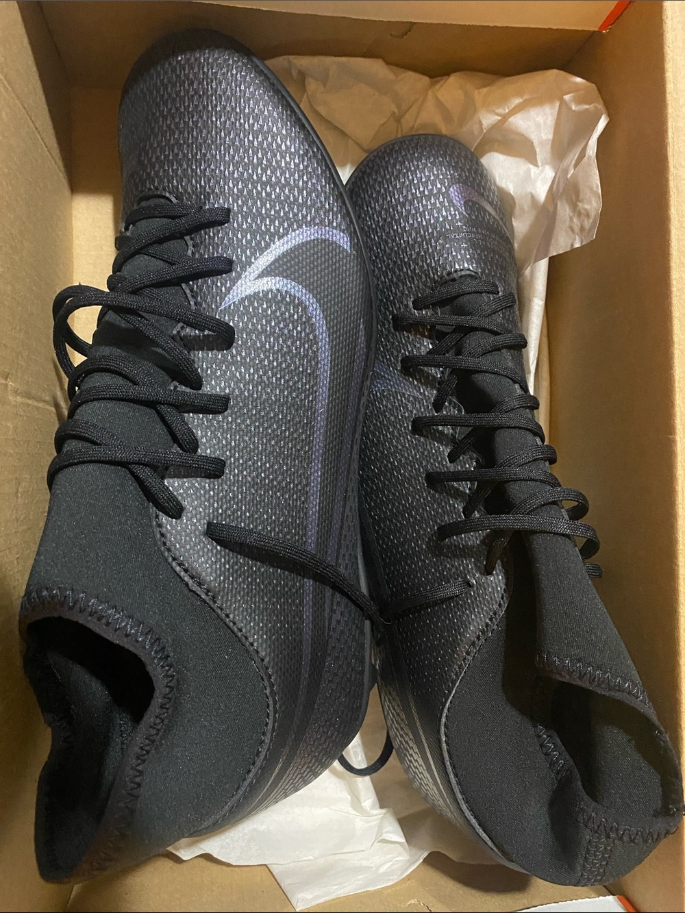 Nike Men's Black Athletic Soccer Cleats with Subtle Dark Accents